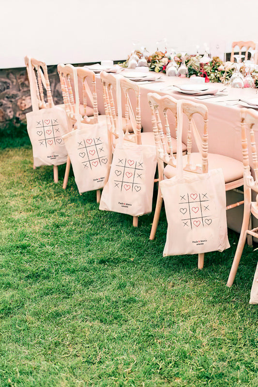 bolsas de tela personalizadas para regalar a invitados de boda