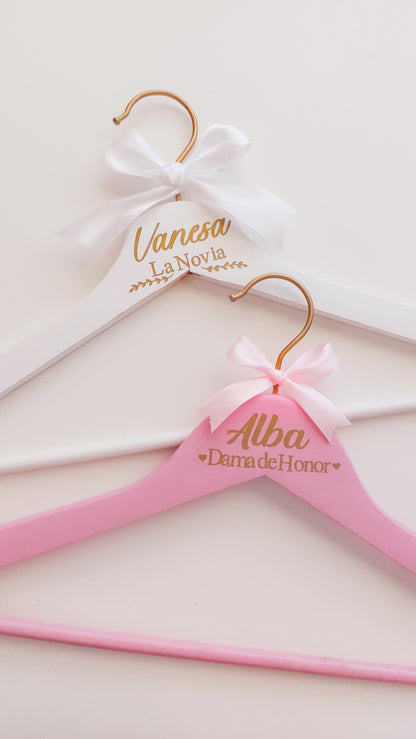 Personalized wooden wedding hanger💍