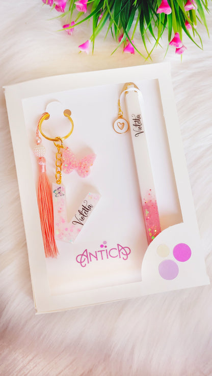 Set Regalo Personalizado en Resina Blanco🤍