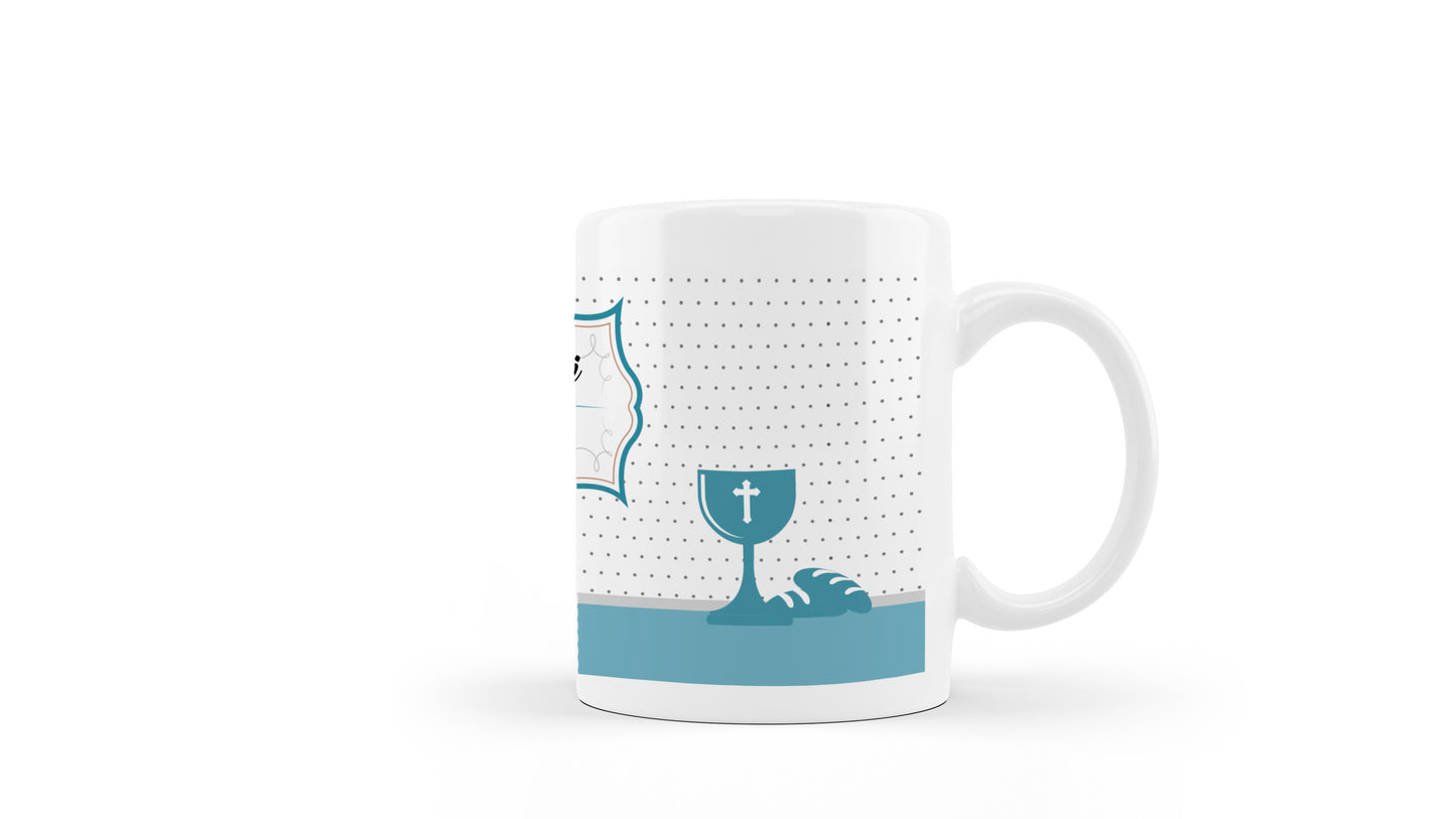 Copie d'une tasse personnalisée pour les invités de la communion