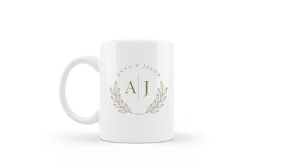 taza con inicial para boda