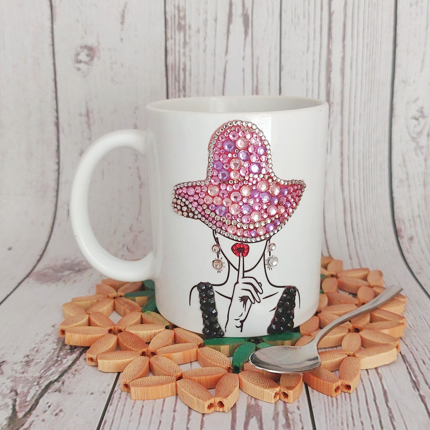 Taza con cristales brillantes💎