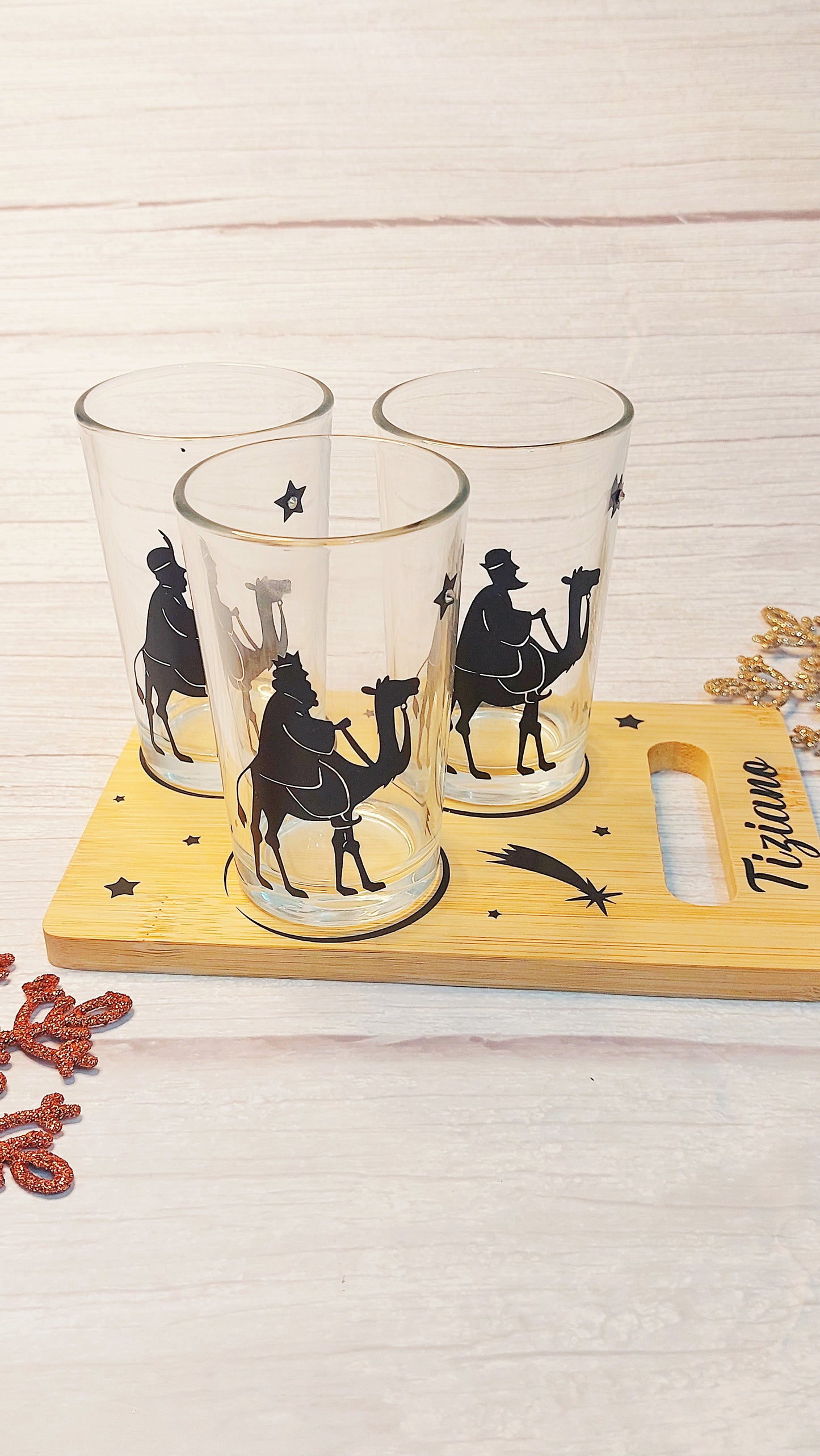 Set vasos y Bandeja para reyes magos👑🐪