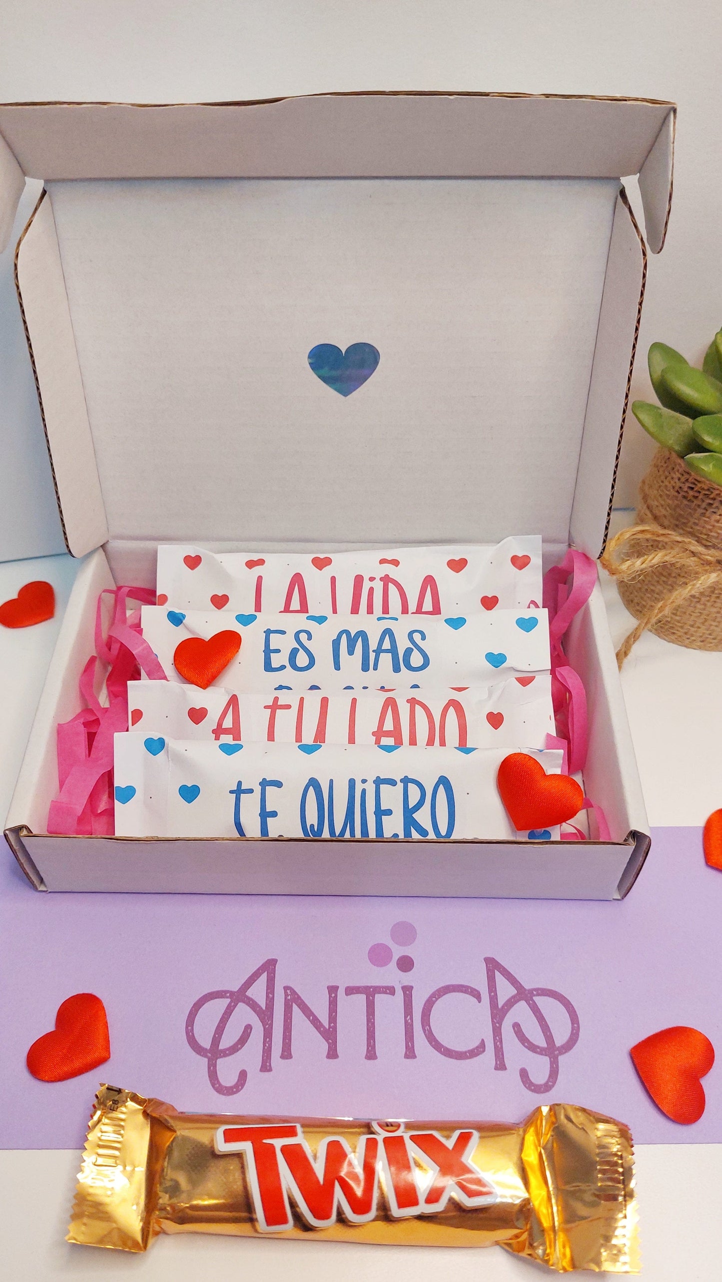 Caja Chocolatinas Personalizadas con Frase, Regalo Cumpleaños Aniversario Detalle Chocolate Dulces, regalo enamorados,