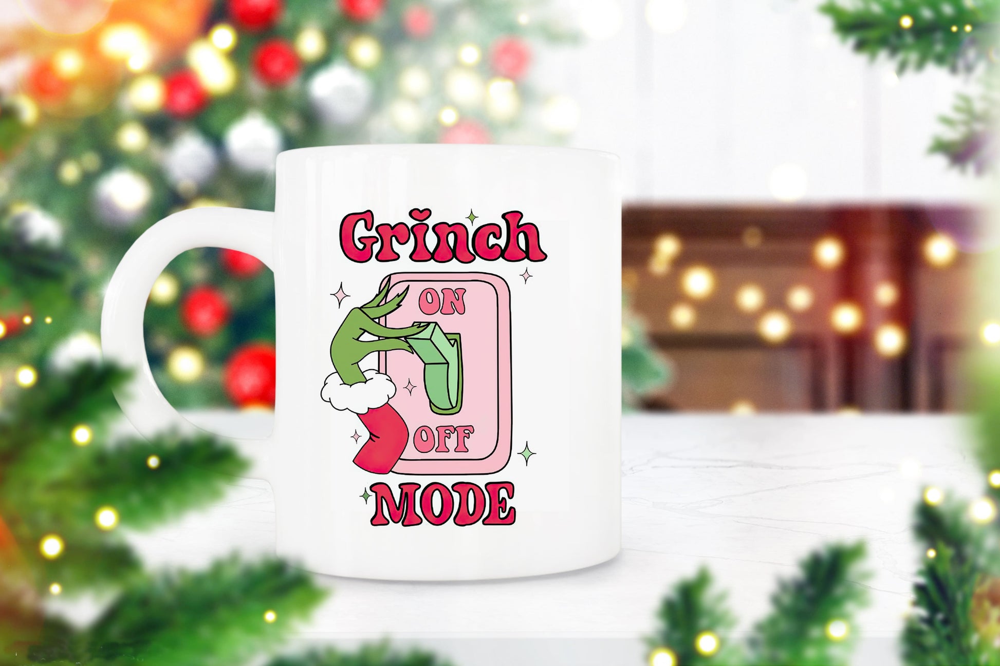 Taza con diseño del Grinch en la que puedes incluir el nombre y la dedicatoria personalizada.

Personalízala a tu gusto y podrás ver cómo queda tu diseño en la imagen que se ve la plantilla completa que envuelve la taza.