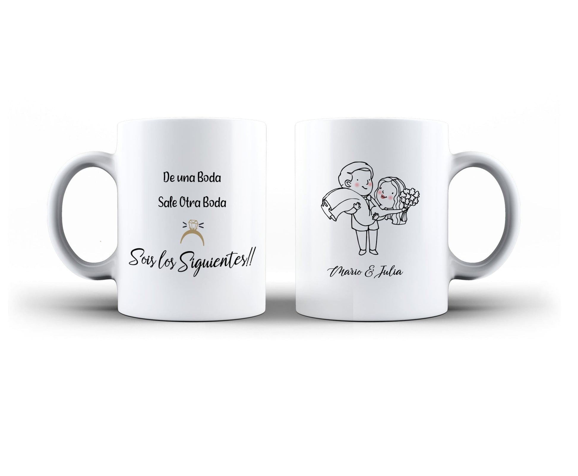 taza personalizada para los siguientes en casarse mujer hombre