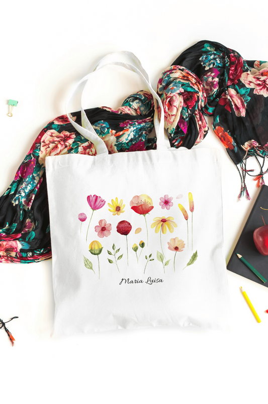 tote bag de tela preppy, aesthetic tote bag de flores rosas, bolsa para compras reutilizable, regalo para amiga invisible