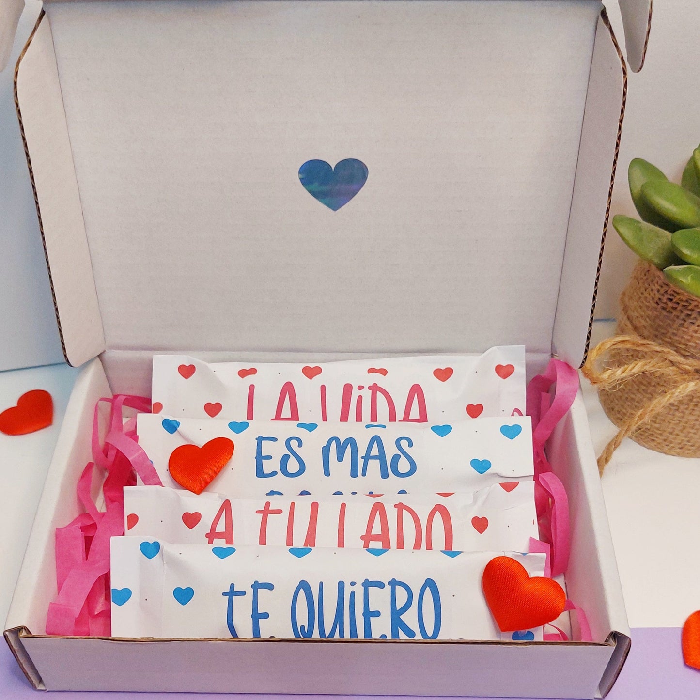 Caja Chocolatinas Personalizadas con Frase, Regalo Cumpleaños Aniversario Detalle Chocolate Dulces, regalo enamorados,