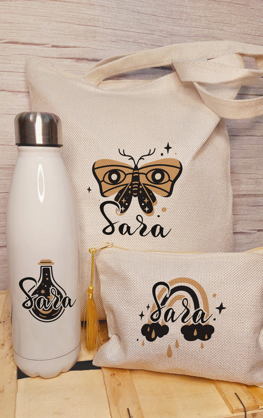 regalo personalizado para mujer de bolso botella y neceser