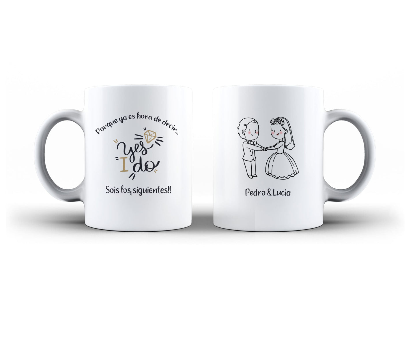 taza personalizada para los siguientes en casarse mujer mujer