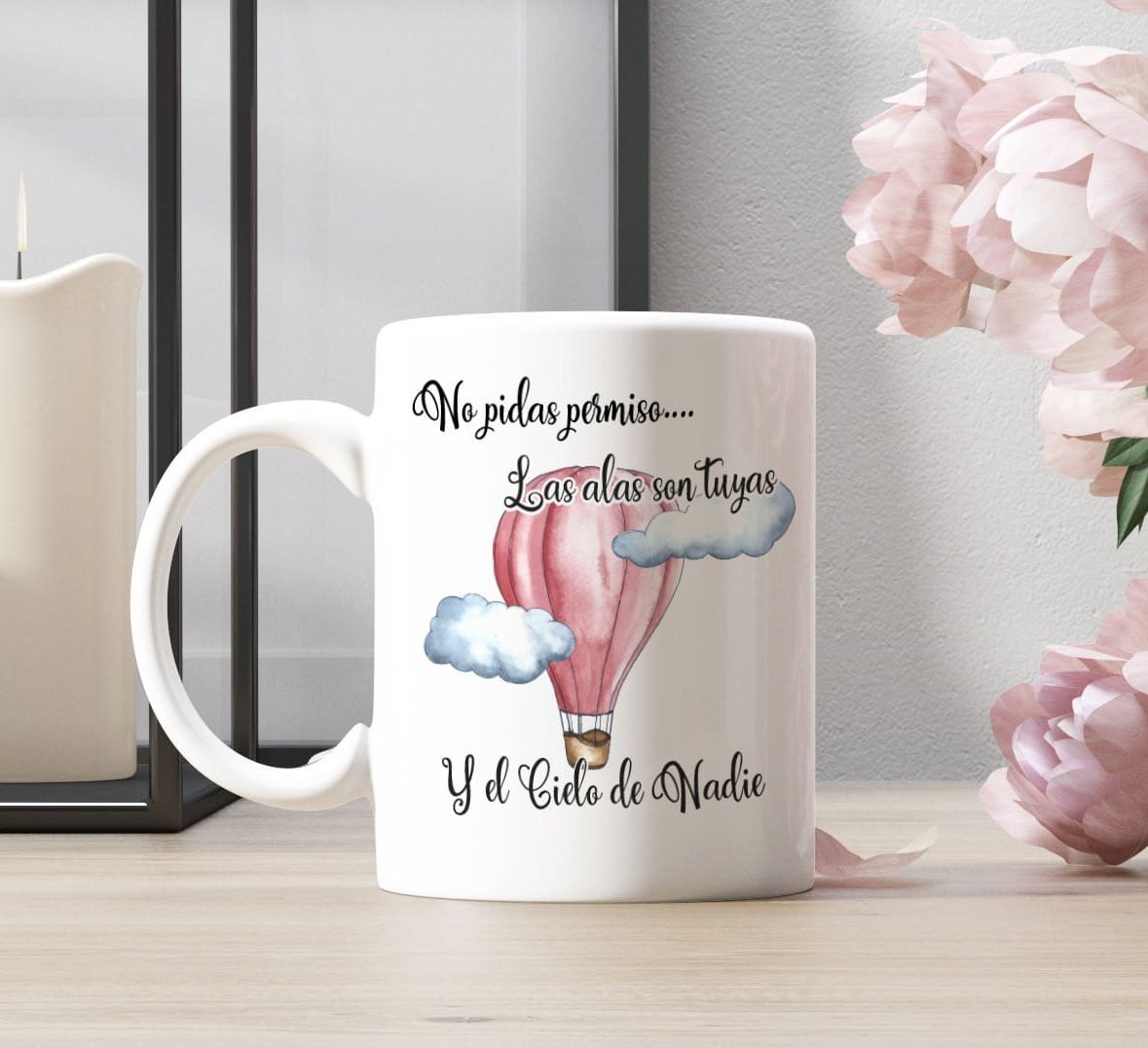 taza personalizada con frase motivadora