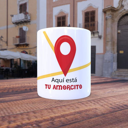 taza de cerámica personalizada Google maps para enamorados